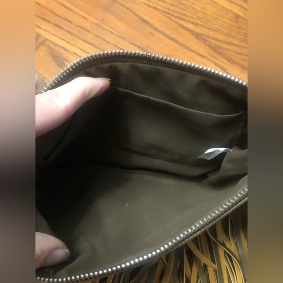 Boho Brown Tan Faux Leather Fringe Crossbody Shoulder Bag Hippie Western - Picture 7 of 9